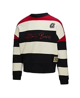 Mitchell & Ness Women's Red/Black Atlanta Braves Cooperstown Collection Blocked Fleece Pullover Sweatshirt