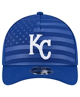 New Era Men's Royal Kansas City Royals American Flag 9FORTY M-Crown A-Frame Adjustable Hat