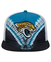 New Era Men's Teal/Black Jacksonville Jaguars Throwback Dye Golfer Snapback Hat