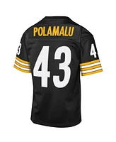 Mitchell & Ness Big Boys and Girls Troy Polamalu Black Pittsburgh Steelers 2005 Throwback Fashion Jersey