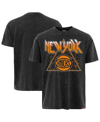 Sportiqe Men's New York Knicks Distressed Rock Roll Collection Angus Premium Mineral Wash T-Shirt