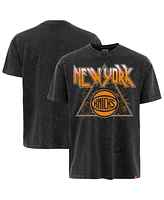 Sportiqe Men's New York Knicks Distressed Rock Roll Collection Angus Premium Mineral Wash T-Shirt