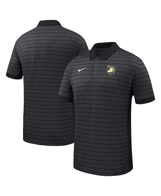 Nike Men's Black Army Black Knights 2025 Early Season Coaches Sideline Victory Stripe Performance Polo Shirt