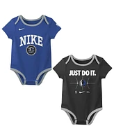 Nike Newborn 2-Pack Blue/Black Dallas Mavericks Just Do It Bodysuit Set