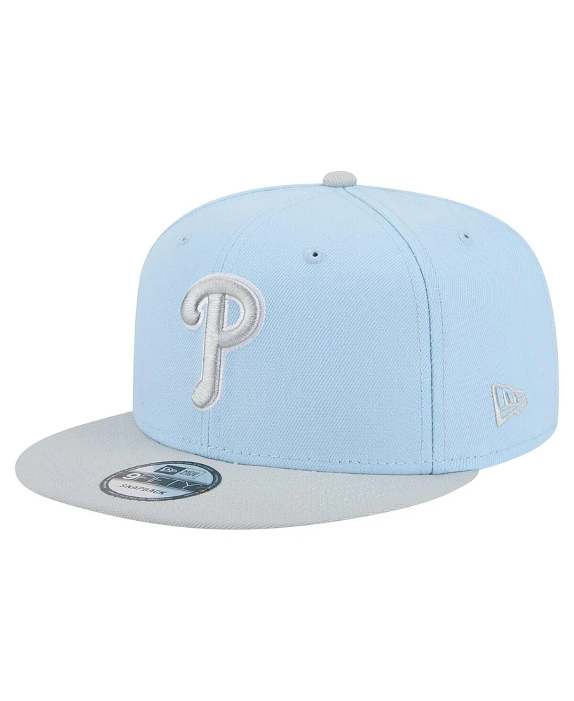 New Era Men's Light Blue/Gray Philadelphia Phillies 2-Tone Color Pack 9FIFTY Snapback Hat