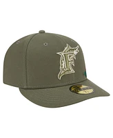 New Era Men's Olive Florida Marlins Cooperstown Collection Tonal Florals 59FIFTY Fitted Hat