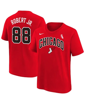Nike Big Boys and Girls Luis Robert Jr. Red Chicago White Sox Fuse City Connect Name Number T-Shirt