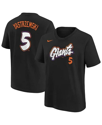 Nike Big Boys and Girls Mike Yastrzemski Black San Francisco Giants Fuse City Connect Name Number T-Shirt
