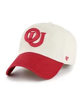 '47 Brand Men's Cream Oklahoma Sooners Grand Stand Clean Up Adjustable Hat