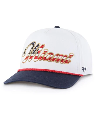'47 Brand Men's White Miami Dolphins Patriotic Overhand Hitch Adjustable Hat