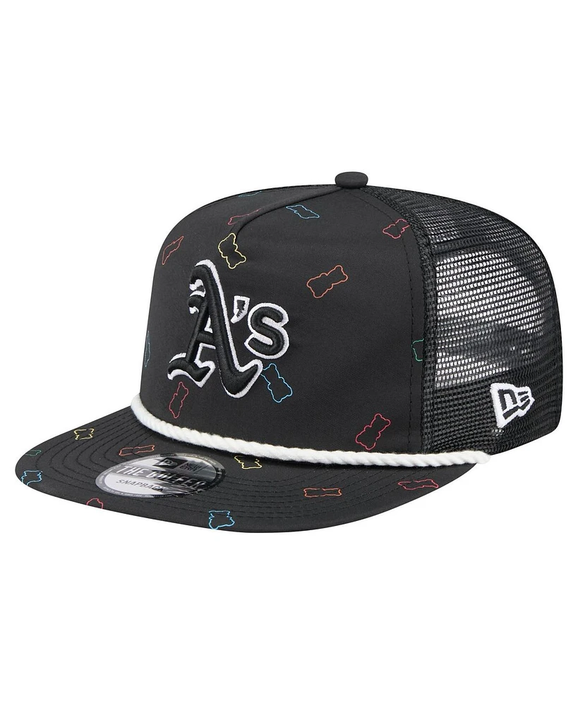 New Era Men's Black Athletics Gummy Golfer Trucker Adjustable Hat