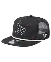 New Era Men's Black Athletics Gummy Golfer Trucker Adjustable Hat