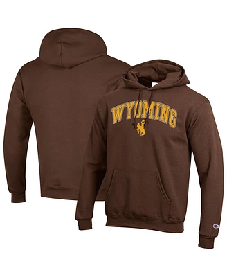 Champion Men's Brown Wyoming Cowboys Arch Over Logo Pullover Hoodie Sweatshirt