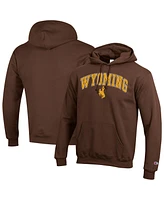 Champion Men's Brown Wyoming Cowboys Arch Over Logo Pullover Hoodie Sweatshirt