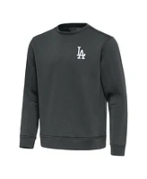 Antigua Men's Pewter Los Angeles Dodgers Relevant Lightweight Pullover Sweatshirt