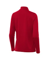 Antigua Women's Scarlet Ohio State Buckeyes Reprocess Quarter-Zip Sweatshirt