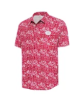 Antigua Men's Red Cincinnati Reds Resort Button-Up Shirt