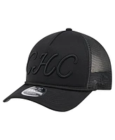 New Era Men's Black Chicago Cubs City Initial 9FORTY A-Frame M-Crown Adjustable Trucker Hat