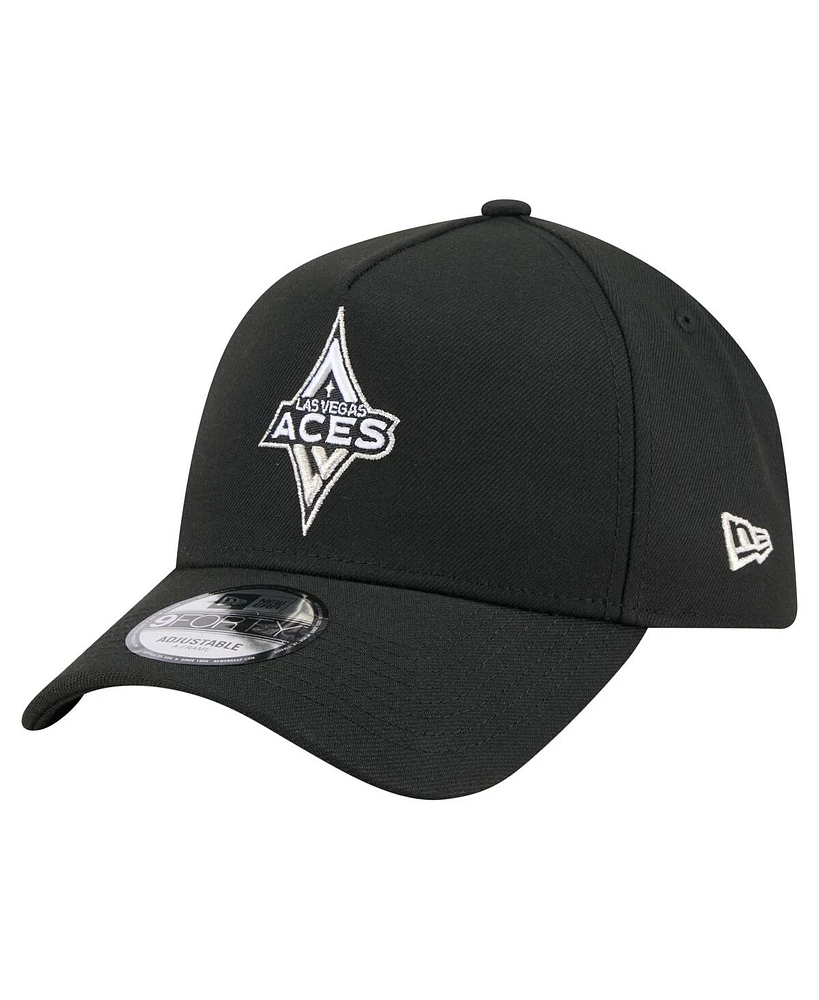 New Era Men's Black Las Vegas Aces Core Logo A-Frame 9FORTY Adjustable Hat