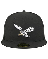 New Era Men's Black Philadelphia Eagles Super Bowl Lix Champions Historic Side Patch 59FIFTY Fitted Hat