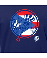 New Era Men's Navy York Yankees Puerto Rican Flag Logo T-Shirt