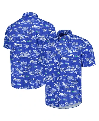 Reyn Spooner Men's Royal Seattle Seahawks Throwback Kekai Print Button-Up Shirt