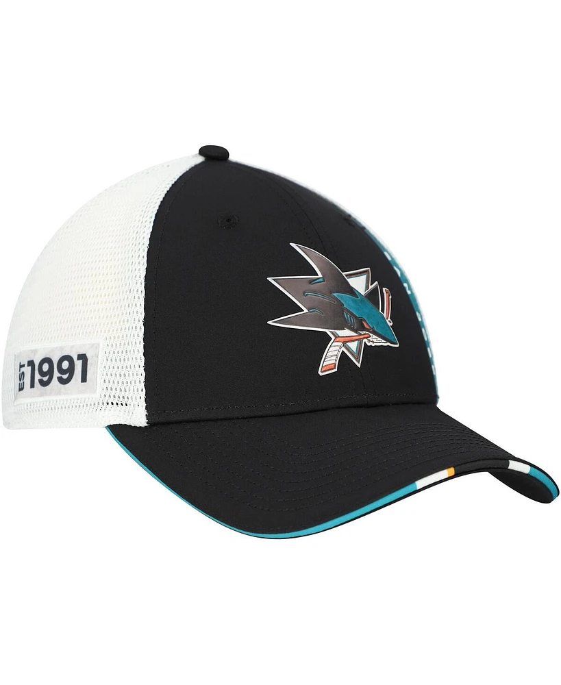 Fanatics Men's Black San Jose Sharks Authentic Pro Draft Adjustable Trucker Hat