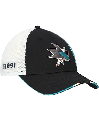 Fanatics Men's Black San Jose Sharks Authentic Pro Draft Adjustable Trucker Hat