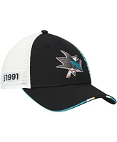 Fanatics Men's Black San Jose Sharks Authentic Pro Draft Adjustable Trucker Hat