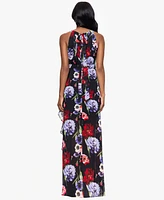 B&A By Betsy and Adam Petites Printed Long Halter Dress