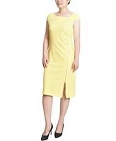 Ny Collection Petite Cap Sleeve Exposed Zipper Dress