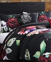 Bebejan Moody Painting Bedding 100% Cotton Sateen 5 Piece Queen Size Reversible Comforter Set