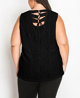 Coin 1804 Plus Spiral Wave Texture Strappy Back Tank Top