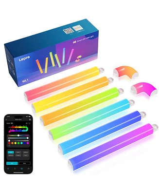 Lepro WL1 Smart Led Rgb Wall Light Kits with Segment Diy and Ai Generated Lighting, Work with Alexa Google Home, LightBeats Music Sync
