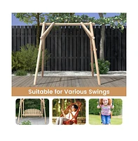 Heavy Duty Wooden Porch Swing Frame with Reinforced Bars