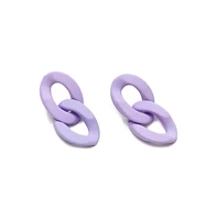 Sohi Women's Purple Chainlink Drop Earrings