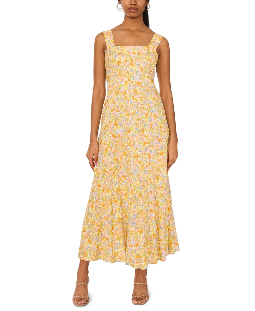 Msk Women's Sleeveless Square-Neck Maxi Dress