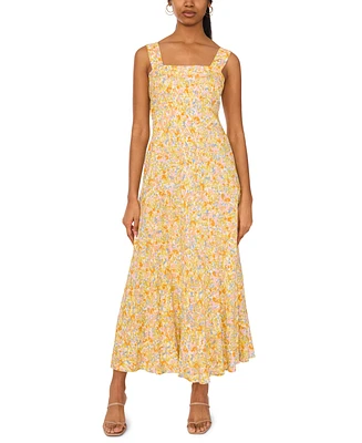 Msk Women's Sleeveless Square-Neck Maxi Dress