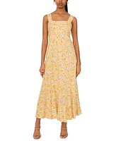 Msk Women's Sleeveless Square-Neck Maxi Dress
