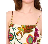Msk Women's Sleeveless Square-Neck Maxi Dress
