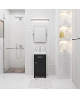 Mia 18 in. W Bath Vanity in Espresso Finish with Ceramics Integrated Vanity Top with White Basin