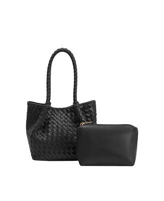 Melie Bianco Anahi Woven Medium Top Handle Bag