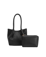 Melie Bianco Anahi Woven Medium Top Handle Bag