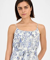 Robbie Bee Women's Printed Scoop-Neck Chiffon Dress