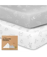 KeaBabies 2-Pack Mini Crib Sheets, Pack and Play Sheets Fitted, N Organic Fitted Sheet Cover
