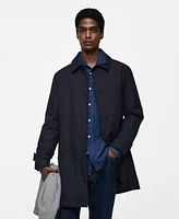 Mango Men's Quilted Water-Repellent Trench Coat
