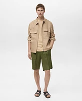 Mango Men's Linen Pockets Jacket