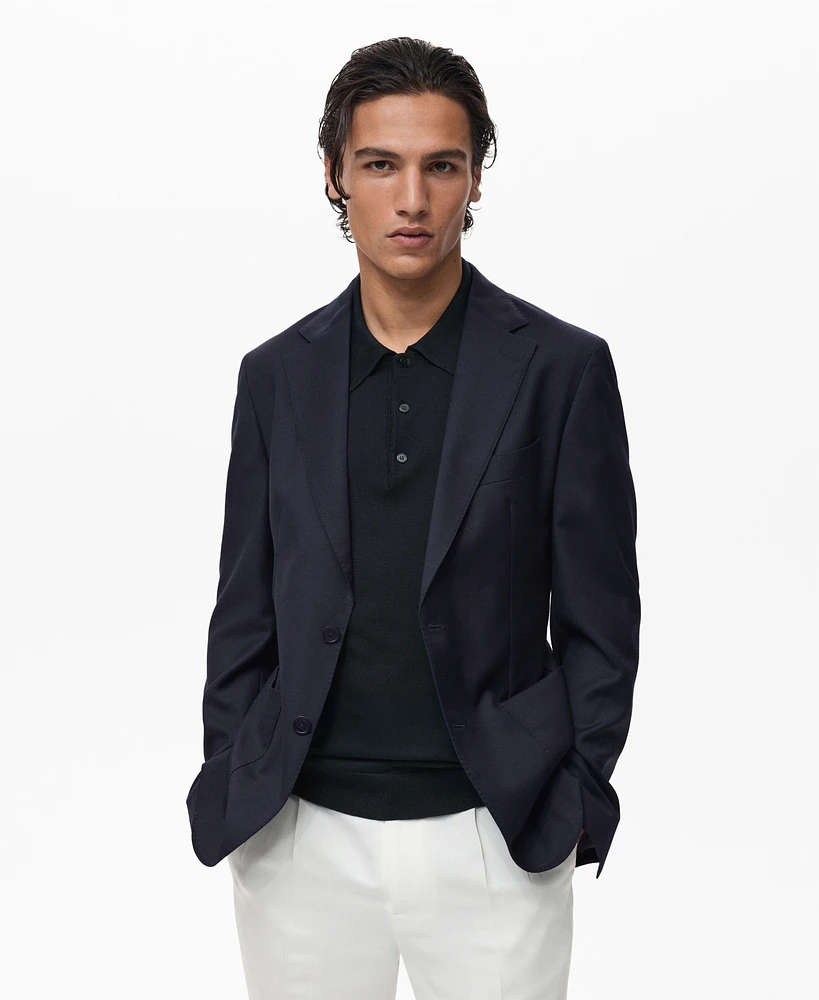 Mango Men's Virgin Wool Slim Fit Blazer