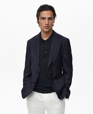 Mango Men's Virgin Wool Slim Fit Blazer
