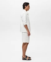 Mango Men's Linen Lyocell Slim-Fit Bermuda Shorts